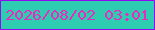 文字の大きさ：2、枠の色：9208f3、背景の色：2eccb0、文字の色：e92abc 無料ブログパーツのブログ時計