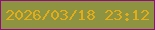 文字の大きさ：4、枠の色：920c80、背景の色：8d9340、文字の色：e3ac19 無料ブログパーツのブログ時計