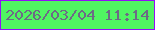 文字の大きさ：4、枠の色：920ff8、背景の色：50f562、文字の色：6d6a86 無料ブログパーツのブログ時計
