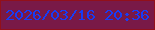 文字の大きさ：2、枠の色：92101a、背景の色：791947、文字の色：173cf6 無料ブログパーツのブログ時計
