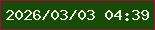 文字の大きさ：2、枠の色：921239、背景の色：184b07、文字の色：edeee0 無料ブログパーツのブログ時計