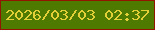 文字の大きさ：5、枠の色：921500、背景の色：4e7a00、文字の色：e3cf38 無料ブログパーツのブログ時計
