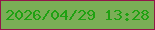 文字の大きさ：2、枠の色：92164a、背景の色：7aae56、文字の色：1fa112 無料ブログパーツのブログ時計