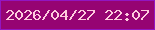 文字の大きさ：2、枠の色：9216c1、背景の色：960472、文字の色：fecbde 無料ブログパーツのブログ時計