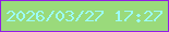 文字の大きさ：2、枠の色：921ce5、背景の色：9ada7b、文字の色：9cfbf9 無料ブログパーツのブログ時計