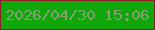 文字の大きさ：1、枠の色：921d26、背景の色：10a70b、文字の色：86a077 無料ブログパーツのブログ時計