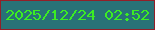文字の大きさ：5、枠の色：921f28、背景の色：287277、文字の色：3ced23 無料ブログパーツのブログ時計