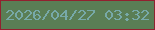 文字の大きさ：4、枠の色：92212f、背景の色：5a7e55、文字の色：77a9a8 無料ブログパーツのブログ時計
