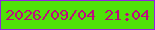 文字の大きさ：4、枠の色：9223e0、背景の色：50e209、文字の色：be0a7e 無料ブログパーツのブログ時計