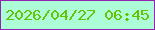 文字の大きさ：5、枠の色：9225b0、背景の色：acfcd7、文字の色：6bc009 無料ブログパーツのブログ時計
