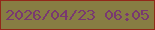 文字の大きさ：2、枠の色：92281a、背景の色：877d43、文字の色：793970 無料ブログパーツのブログ時計