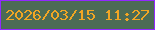 文字の大きさ：5、枠の色：9228ff、背景の色：4c6b55、文字の色：f2a624 無料ブログパーツのブログ時計