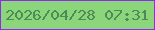 文字の大きさ：2、枠の色：9229f0、背景の色：8bd67a、文字の色：4e8957 無料ブログパーツのブログ時計