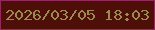 文字の大きさ：3、枠の色：922a5a、背景の色：4e0f08、文字の色：9b8a51 無料ブログパーツのブログ時計