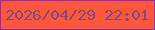 文字の大きさ：5、枠の色：922cbf、背景の色：fd5638、文字の色：7c4b86 無料ブログパーツのブログ時計