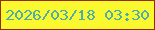 文字の大きさ：1、枠の色：922d05、背景の色：faf82f、文字の色：4cada9 無料ブログパーツのブログ時計
