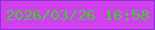 文字の大きさ：5、枠の色：922dda、背景の色：cf41ec、文字の色：42ce2f 無料ブログパーツのブログ時計
