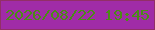 文字の大きさ：2、枠の色：922f67、背景の色：a02ca7、文字の色：4a8c16 無料ブログパーツのブログ時計