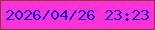 文字の大きさ：3、枠の色：923336、背景の色：fb32d7、文字の色：0f1ac8 無料ブログパーツのブログ時計
