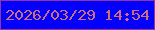 文字の大きさ：4、枠の色：92359d、背景の色：0300ff、文字の色：cd6e7a 無料ブログパーツのブログ時計