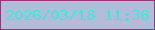 文字の大きさ：1、枠の色：923778、背景の色：b3bdda、文字の色：40e7d9 無料ブログパーツのブログ時計