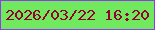 文字の大きさ：5、枠の色：9239ec、背景の色：71e95e、文字の色：940133 無料ブログパーツのブログ時計