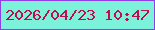 文字の大きさ：1、枠の色：923ee8、背景の色：7cf2da、文字の色：bd0f4e 無料ブログパーツのブログ時計