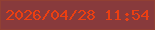 文字の大きさ：2、枠の色：924033、背景の色：883a3c、文字の色：ec3f12 無料ブログパーツのブログ時計