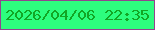 文字の大きさ：1、枠の色：92438e、背景の色：2dfd7e、文字の色：12a624 無料ブログパーツのブログ時計