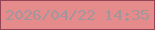 文字の大きさ：2、枠の色：924455、背景の色：e68b8b、文字の色：a1969b 無料ブログパーツのブログ時計