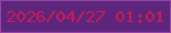 文字の大きさ：5、枠の色：9244a7、背景の色：5e257d、文字の色：cc1a58 無料ブログパーツのブログ時計
