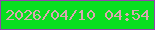 文字の大きさ：3、枠の色：9244ad、背景の色：08df1f、文字の色：dba7b0 無料ブログパーツのブログ時計
