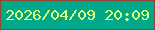 文字の大きさ：5、枠の色：924533、背景の色：01a789、文字の色：e0fe76 無料ブログパーツのブログ時計