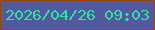 文字の大きさ：1、枠の色：924805、背景の色：52599e、文字の色：2ee5a2 無料ブログパーツのブログ時計