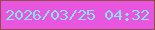 文字の大きさ：4、枠の色：924b49、背景の色：e855df、文字の色：86e3f2 無料ブログパーツのブログ時計