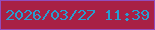 文字の大きさ：4、枠の色：924cbd、背景の色：a82045、文字の色：279ed0 無料ブログパーツのブログ時計