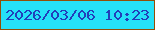 文字の大きさ：2、枠の色：924e07、背景の色：25e1f8、文字の色：223fba 無料ブログパーツのブログ時計