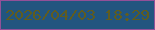 文字の大きさ：4、枠の色：925098、背景の色：22557f、文字の色：605c1f 無料ブログパーツのブログ時計