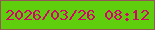 文字の大きさ：3、枠の色：925854、背景の色：5fcf0d、文字の色：d4046c 無料ブログパーツのブログ時計