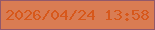 文字の大きさ：2、枠の色：92586a、背景の色：d97c53、文字の色：d7581b 無料ブログパーツのブログ時計