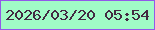 文字の大きさ：3、枠の色：9259e9、背景の色：a0fbc6、文字の色：432a42 無料ブログパーツのブログ時計
