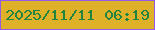 文字の大きさ：5、枠の色：925bea、背景の色：deb129、文字の色：23843f 無料ブログパーツのブログ時計