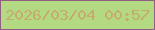 文字の大きさ：5、枠の色：925d84、背景の色：b3da82、文字の色：c5ac6e 無料ブログパーツのブログ時計