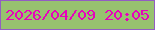 文字の大きさ：3、枠の色：925ec2、背景の色：97c26f、文字の色：e702bc 無料ブログパーツのブログ時計