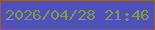 文字の大きさ：4、枠の色：925f34、背景の色：524fb8、文字の色：7d9b4b 無料ブログパーツのブログ時計