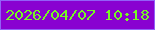 文字の大きさ：2、枠の色：9260f8、背景の色：8901d1、文字の色：76f824 無料ブログパーツのブログ時計