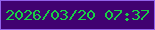 文字の大きさ：1、枠の色：9262eb、背景の色：410271、文字の色：19cf45 無料ブログパーツのブログ時計