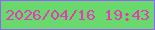 文字の大きさ：4、枠の色：9262f9、背景の色：69d96e、文字の色：e13db9 無料ブログパーツのブログ時計