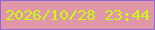文字の大きさ：3、枠の色：9265d5、背景の色：e098a8、文字の色：cbfe0d 無料ブログパーツのブログ時計