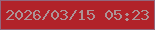 文字の大きさ：4、枠の色：92677c、背景の色：b12229、文字の色：ad9396 無料ブログパーツのブログ時計